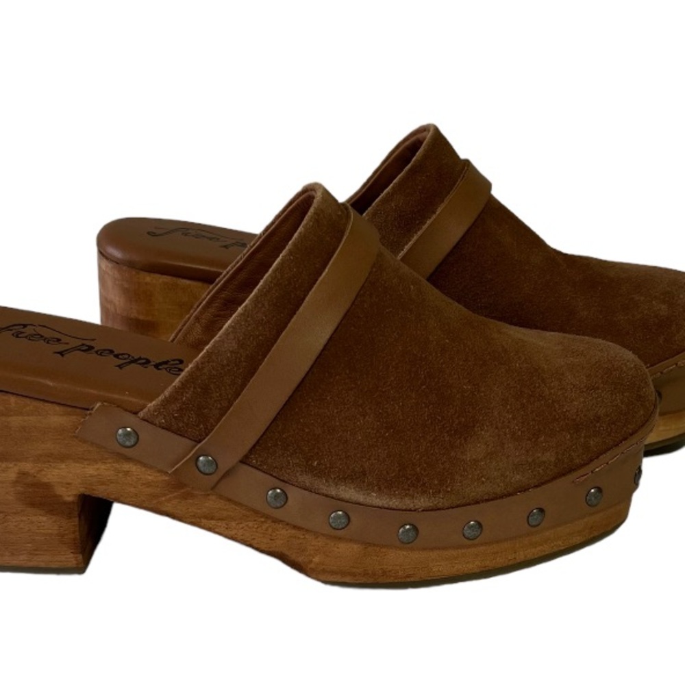 Free People Calabasas Platform Brown Suede Clog Women’s Size 8 - Picture 3 of 11